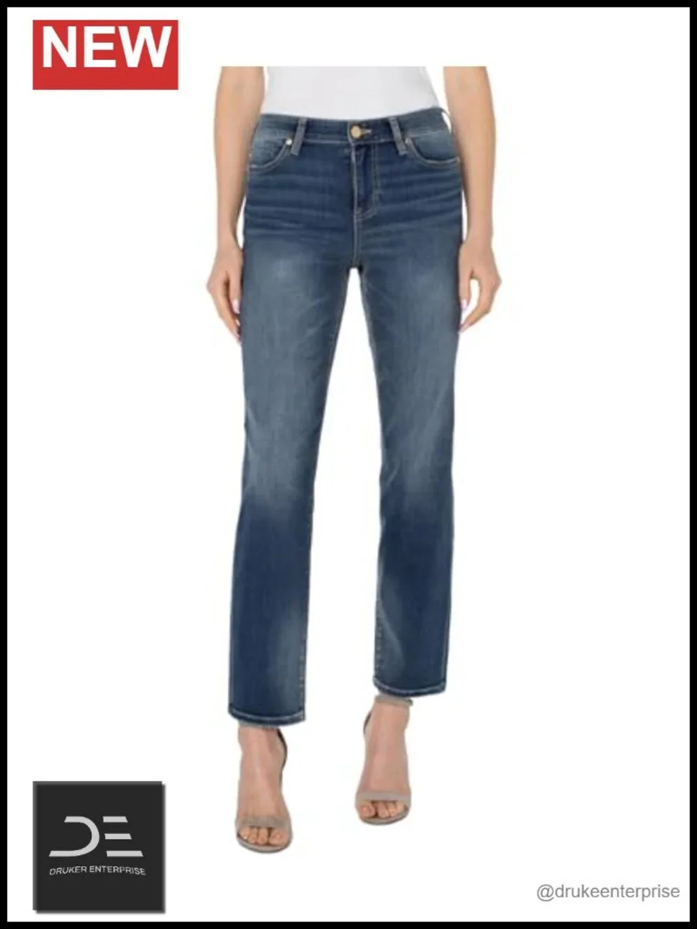 Liverpool Kennedy Straight Jeans Mid Rise Cotton Stretch